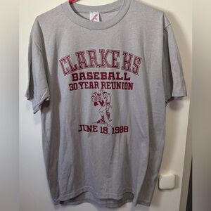 Vtg 1988 80s Clarke High School 30 Year Baseball Reunion Gray T Shirt Sz XL